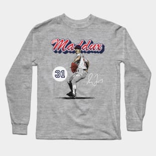 Greg Maddux Atlanta Retro Script Long Sleeve T-Shirt